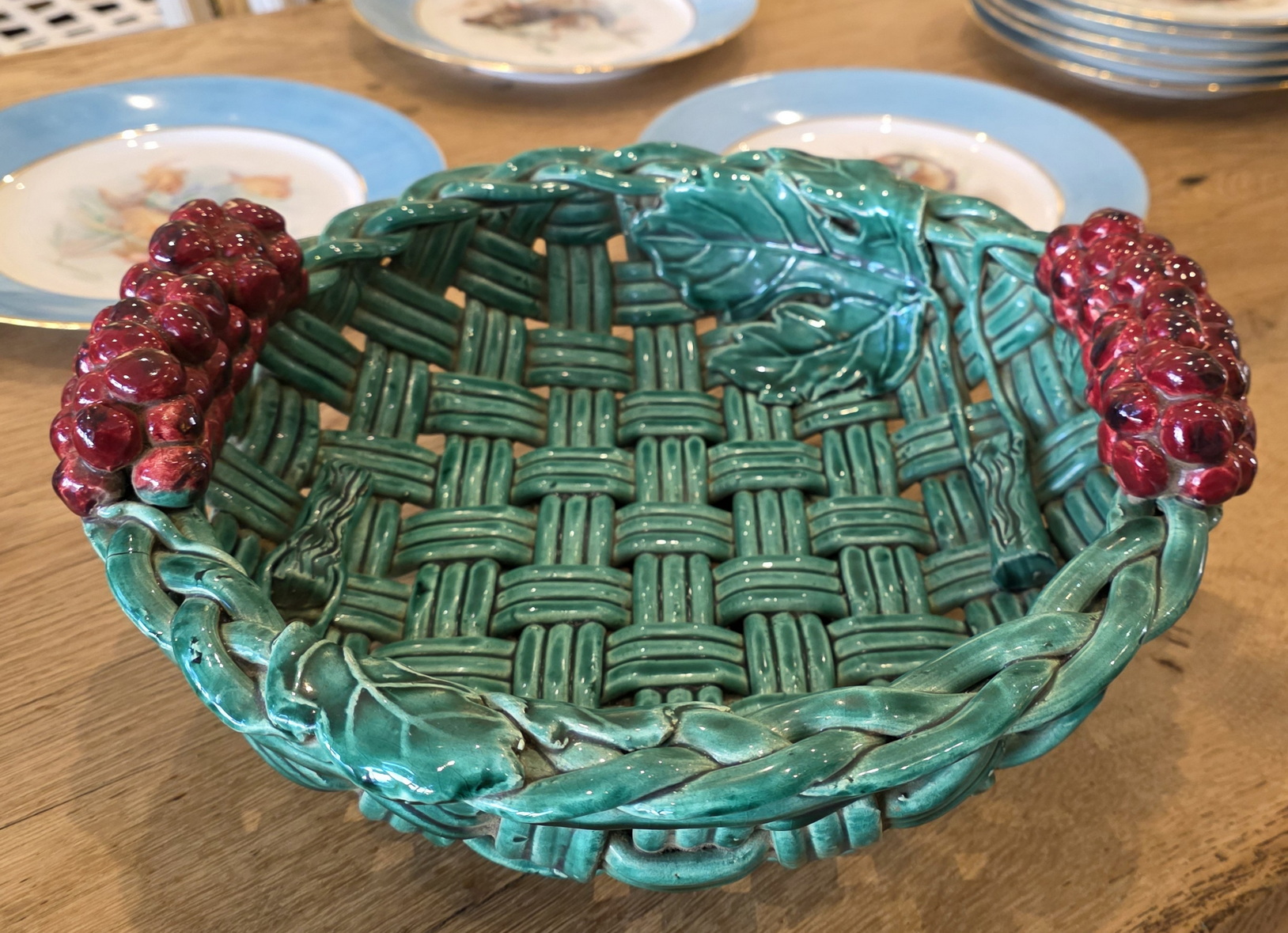 A French Faience Woven Basket